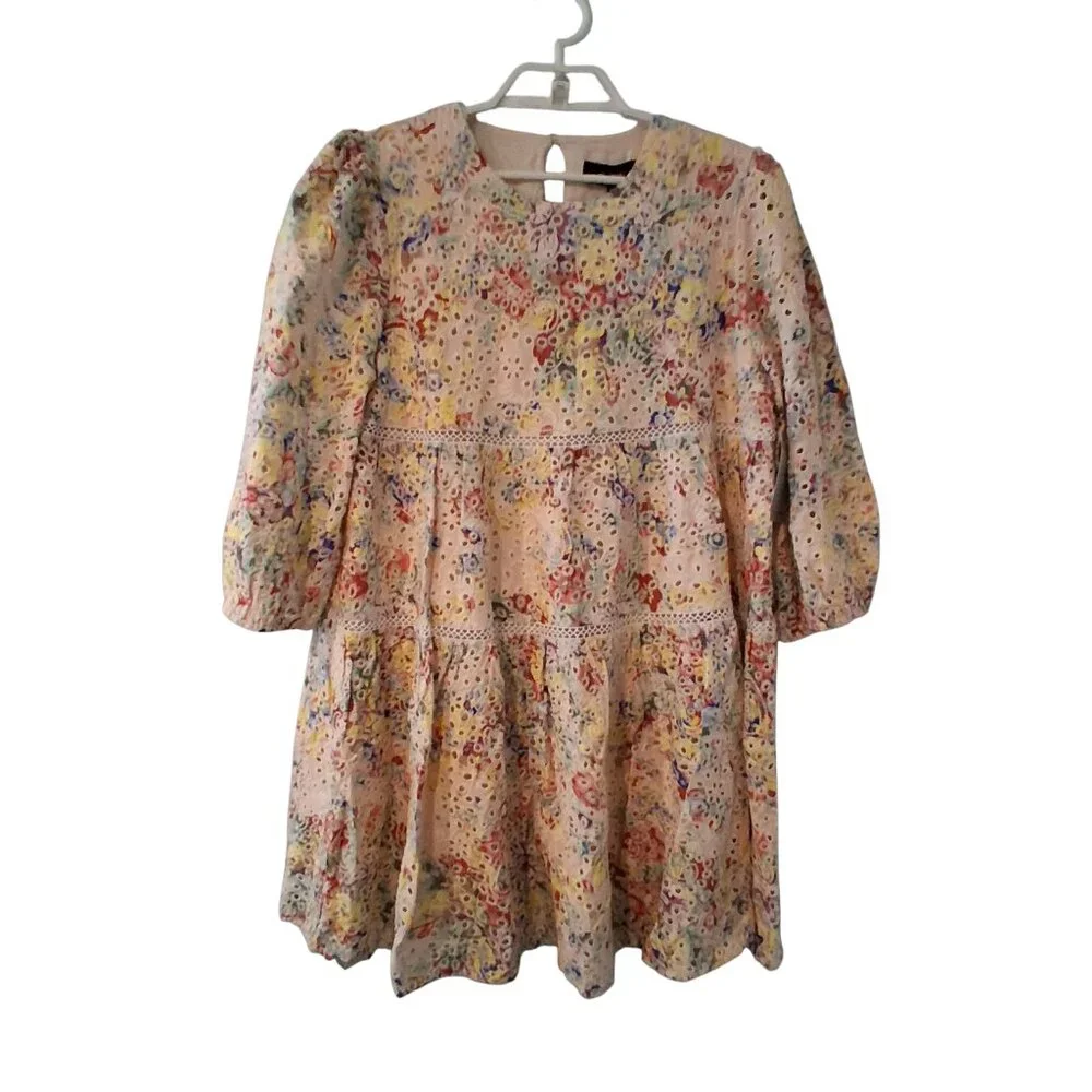 En Saison nwt eyelet babydoll dress womens Medium floral